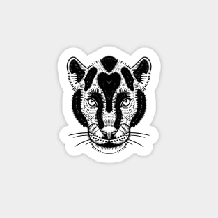 Black Leopard blackwork flash design Sticker